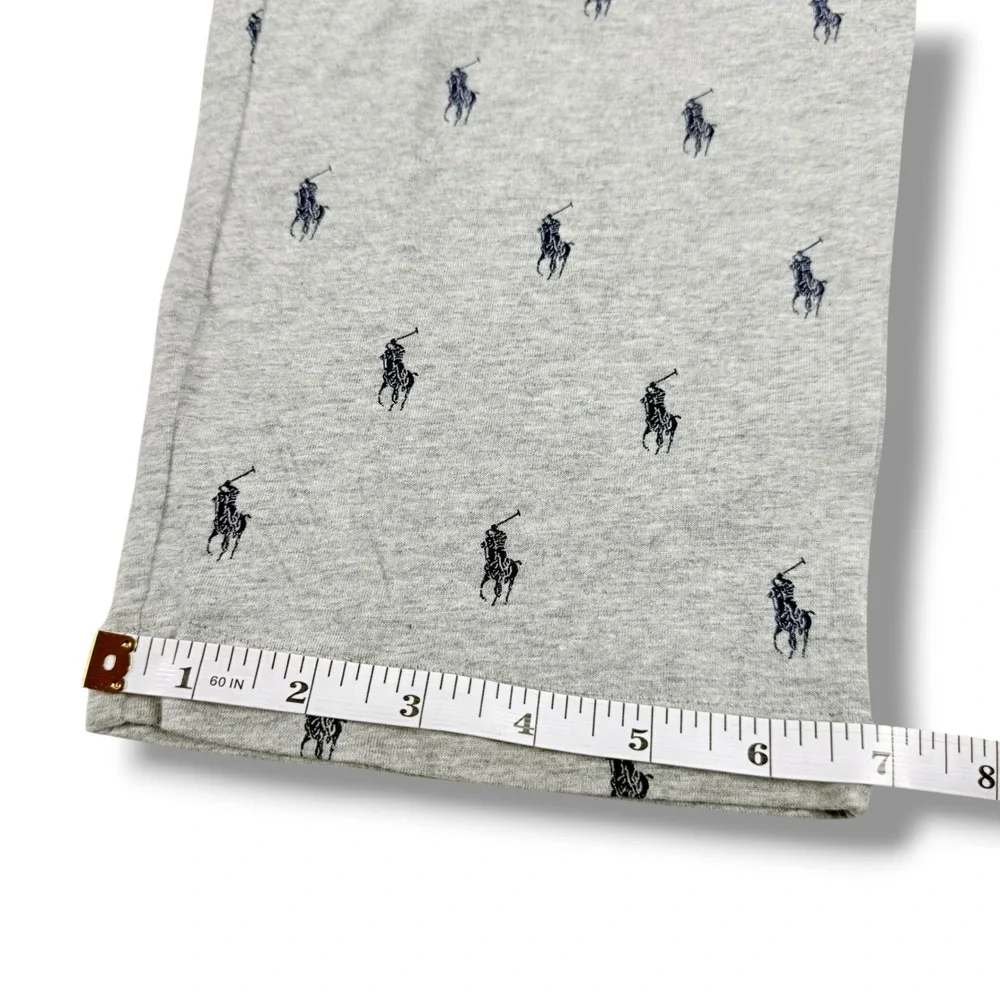 Polo Ralph Lauren Pajama Lounge Pants Men's Large L Gray Allover Pony Print